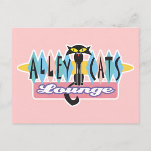loundebord voor retro alley cats briefkaart