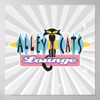 loundebord voor retro alley cats poster