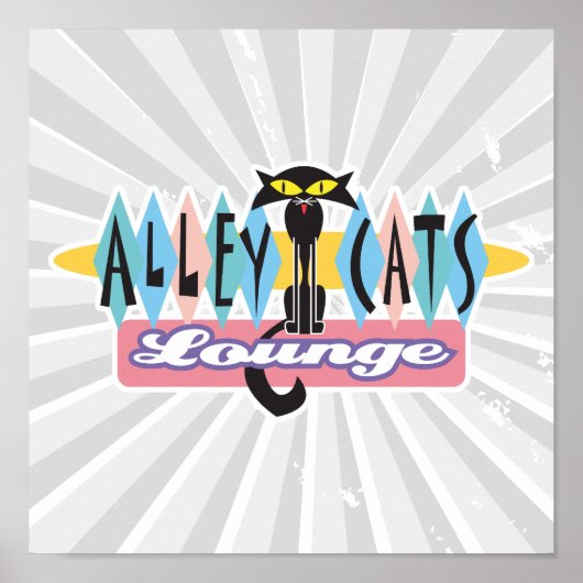 loundebord voor retro alley cats poster (Voorkant)