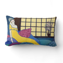 Loung op haar Kussens