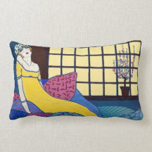 Loung op haar Kussens