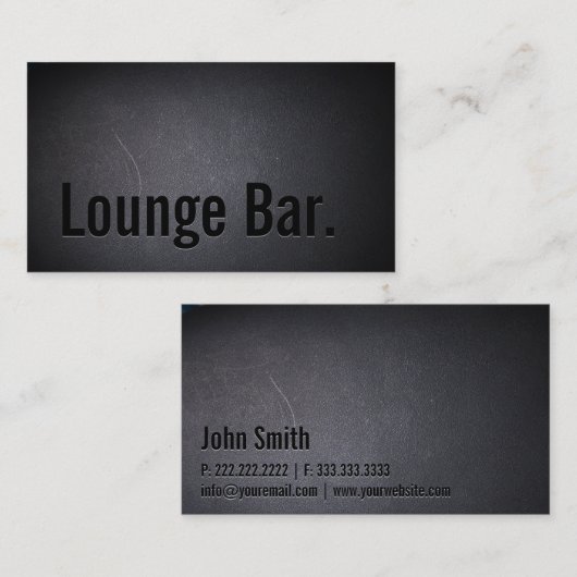 Lounge Bar, minimalistisch gebold tekst elegant do Visitekaartje (Voorkant / Achterkant)