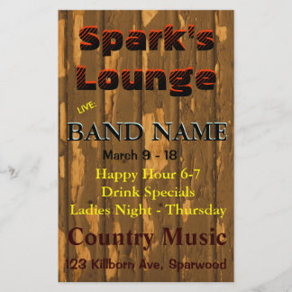 Lounge, Bar Tavern Live Music Flyer