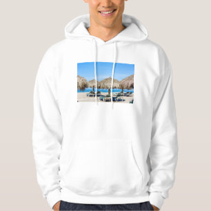 Lounge-carrossen en dergelijke paraplu's op strand hoodie