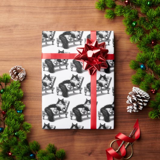Lounge Kat Cadeaupapier (Feestdagen Geschenken)