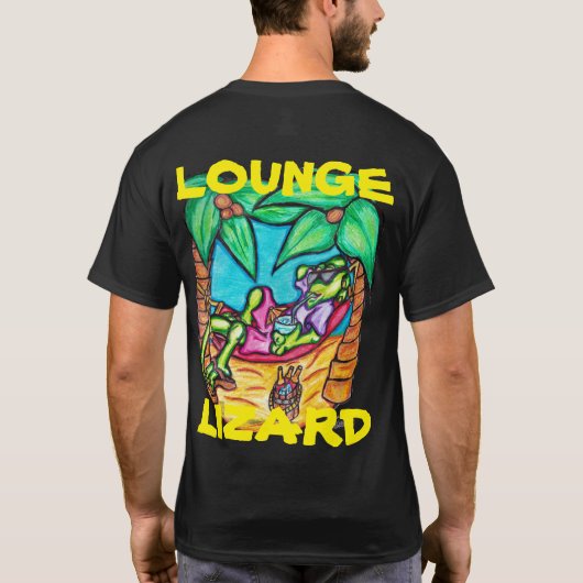 LOUNGE LIZARD CARTOON BLACK T-SHIRT (Achterkant)