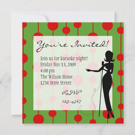 Lounge Singer-kerstkleuren Kaart (Voorkant)