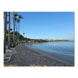 Lounge stoel, strand foto vergroting afdruk