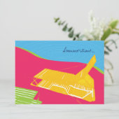 Lounge van de Pool Party Invitation Kaart (Staand voorkant)