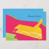 Lounge van de Pool Party Invitation Kaart (Voorkant / Achterkant)