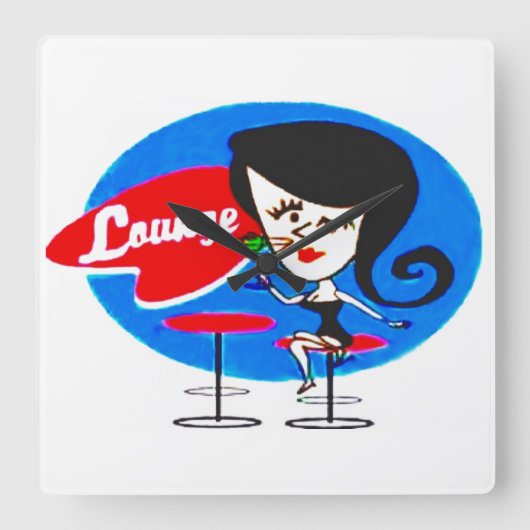 Lounge Vierkante Klok (Voorkant)