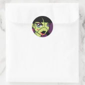 LoungeKat Sticker: 80's Zombie Ronde Sticker (Tas)