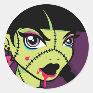 LoungeKat Sticker: 80's Zombie Ronde Sticker