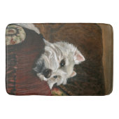 Loungen Westie op de bank Badmat (Voorkant)