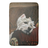 Loungen Westie op de bank Badmat (Voorkant Verticaal)