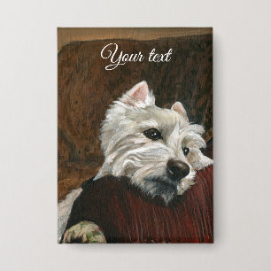 Loungen Westie op de bank Button