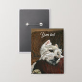 Loungen Westie op de bank Button (Voorkant / Achterkant)