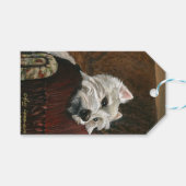 Loungen Westie op de bank Cadeaulabel (Voorkant (Horizontaal))