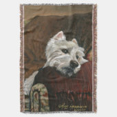 Loungen Westie op de bank Deken (Voorkant Verticaal)