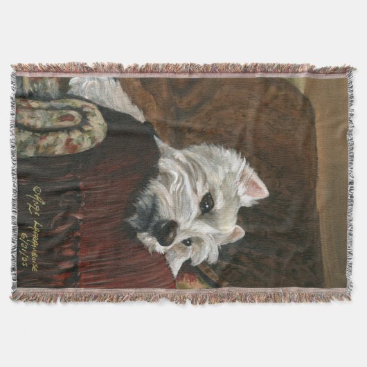 Loungen Westie op de bank Deken (Voorkant)