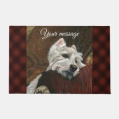Loungen Westie op de bank Deurmat (Voorkant)