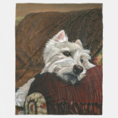 Loungen Westie op de bank Fleece Deken (Voorkant)