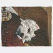 Loungen Westie op de bank Fleece Deken (Voorkant (Horizontaal))