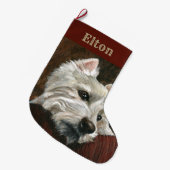 Loungen Westie op de bank Grote Kerstsok (Voorkant (Hangend))