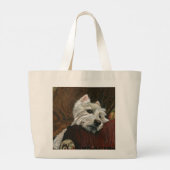 Loungen Westie op de bank Grote Tote Bag (Achterkant)