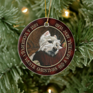Loungen Westie op de bank Keramisch Ornament