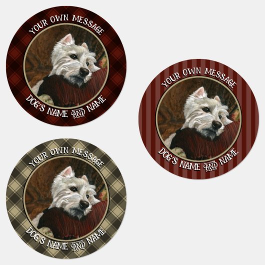 Loungen Westie op de bank Labels (Groep)