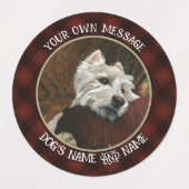 Loungen Westie op de bank Labels (Design 1)