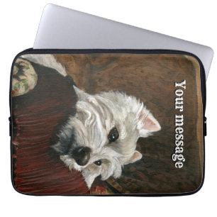 Loungen Westie op de bank Laptop Sleeve