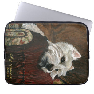Loungen Westie op de bank Laptop Sleeve