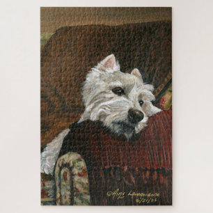 Loungen Westie op de bank Legpuzzel
