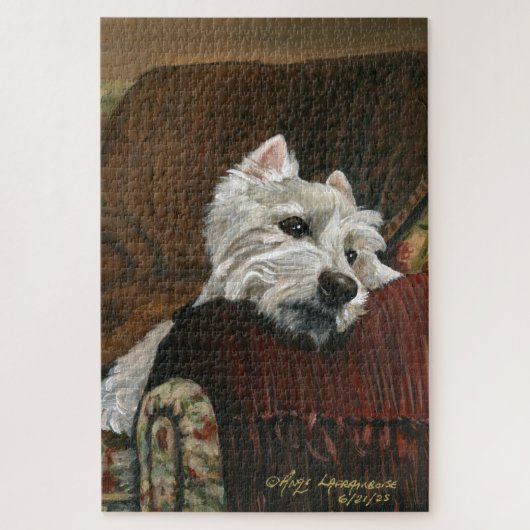 Loungen Westie op de bank Legpuzzel (Verticaal)