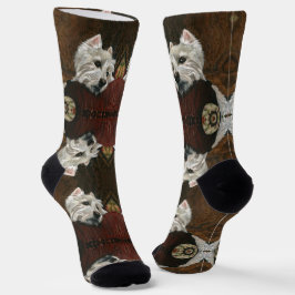 Loungen Westie op de bank Sokken