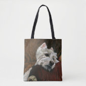 Loungen Westie op de bank Tote Bag (Voorkant)