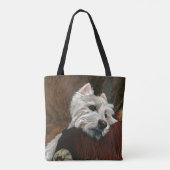 Loungen Westie op de bank Tote Bag (Achterkant)