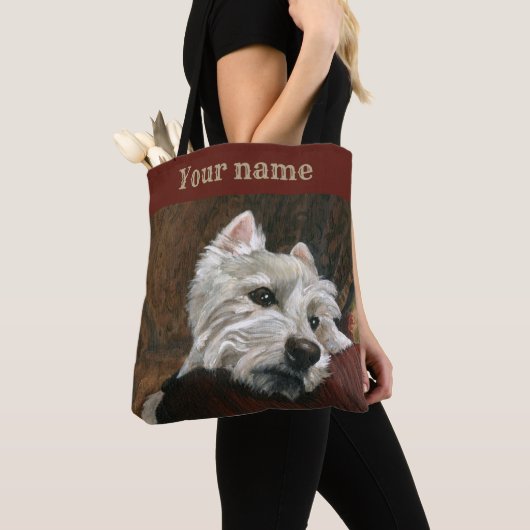 Loungen Westie op de bank Tote Bag (Dichtbij)