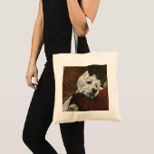 Loungen Westie op de bank Tote Bag (Voorkant (product))
