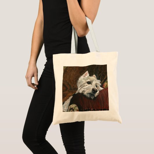 Loungen Westie op de bank Tote Bag (Voorkant (product))