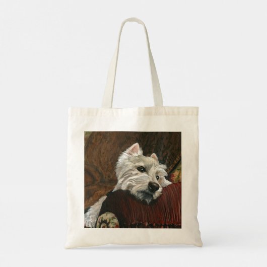 Loungen Westie op de bank Tote Bag (Achterkant)