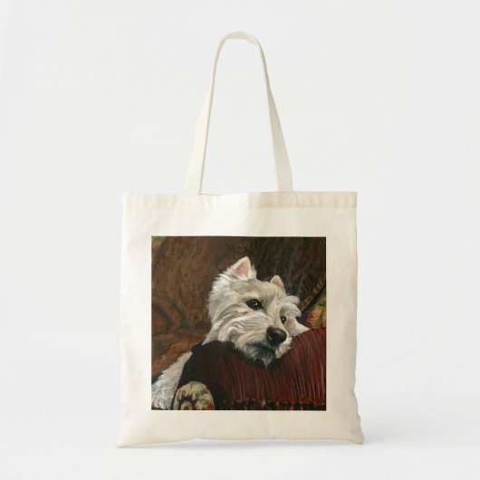 Loungen Westie op de bank Tote Bag (Voorkant)