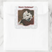 Loungen Westie op de bank Vierkante Sticker (Tas)