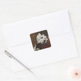 Loungen Westie op de bank Vierkante Sticker
