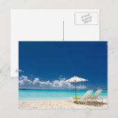 Lounges op het strand briefkaart (Voorkant / Achterkant)