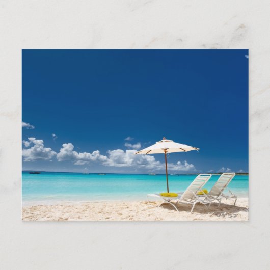 Lounges op het strand briefkaart (Voorkant)