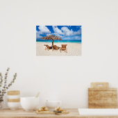 Lounges op het strand poster (Keuken)