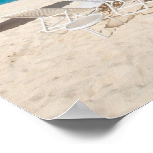 Lounges op het strand poster (Hoek)